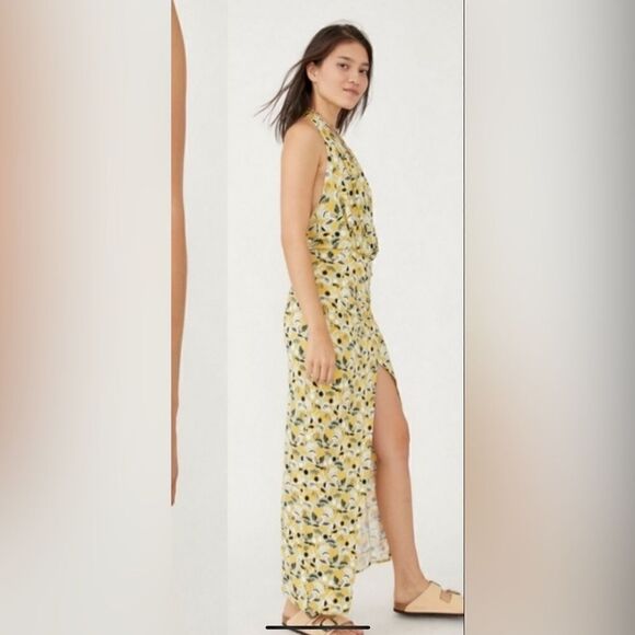 Free People Daria Halter Printed Backless Midi Dress.Size M - Picture 5 of 16